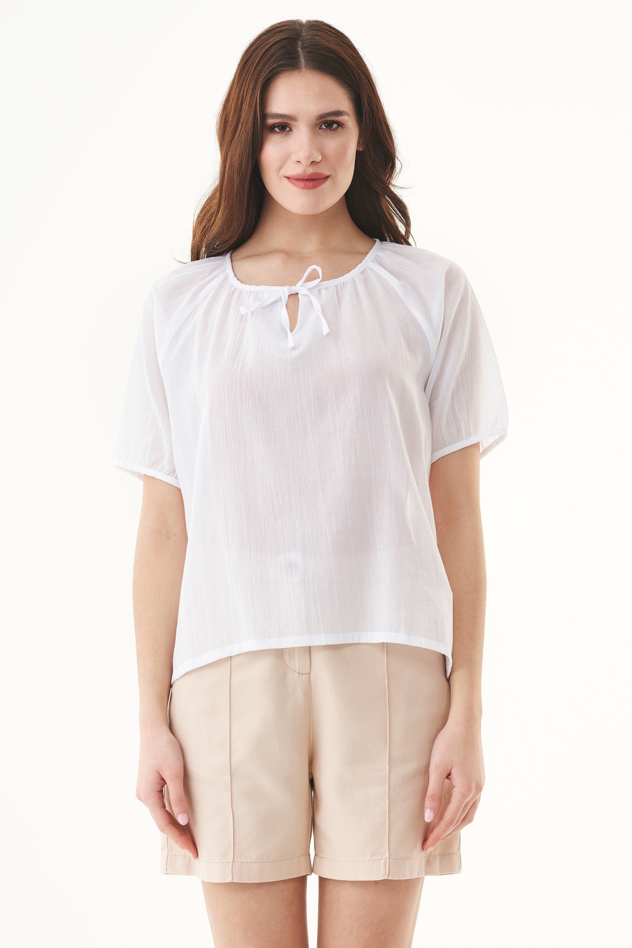 ORGANICATION Damen vegan Voile Bluse WeiÃŸ