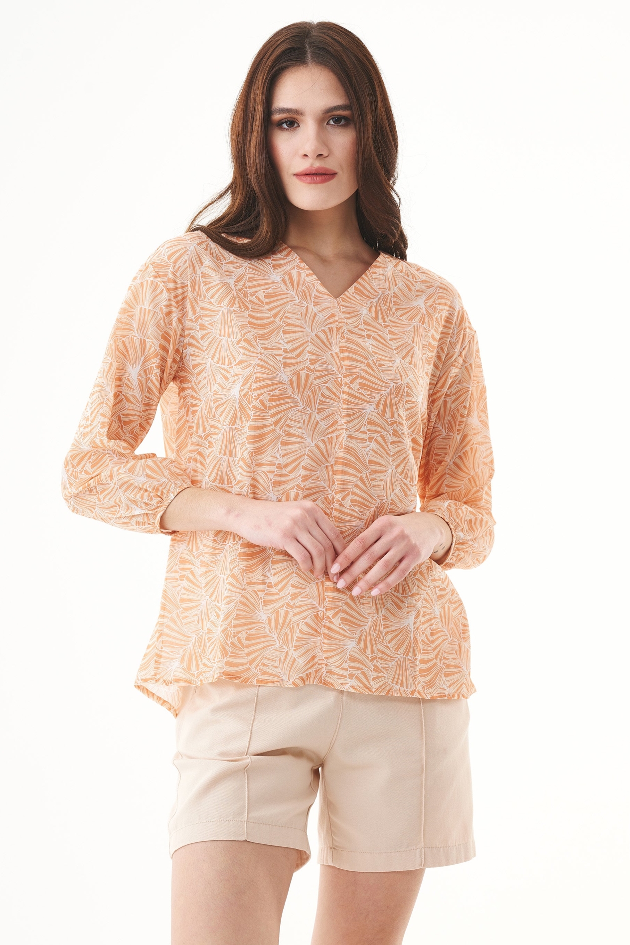 ORGANICATION Damen vegan Voile Bluse Hellbraun