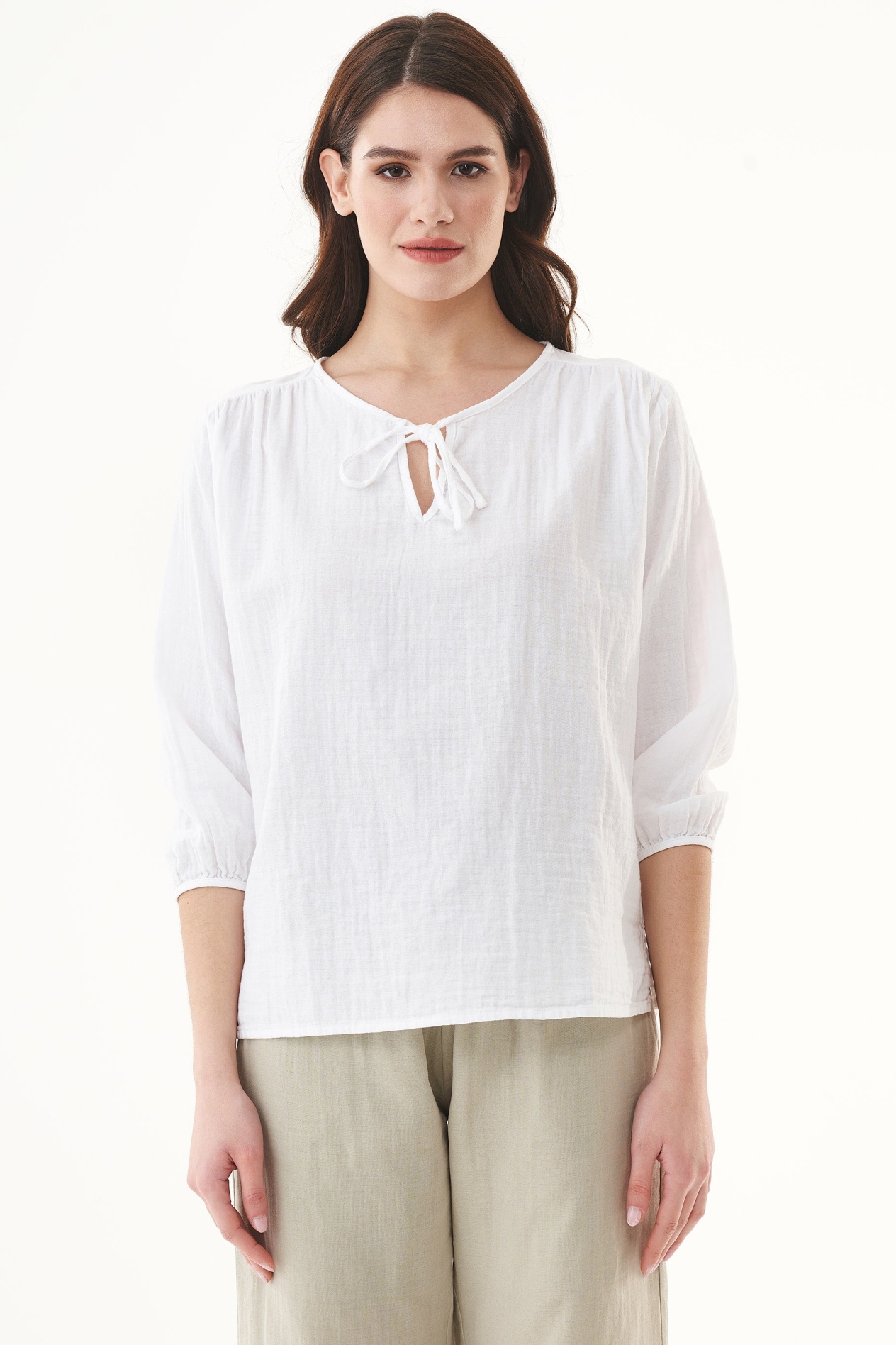 ORGANICATION Damen vegan Bluse WeiÃŸ