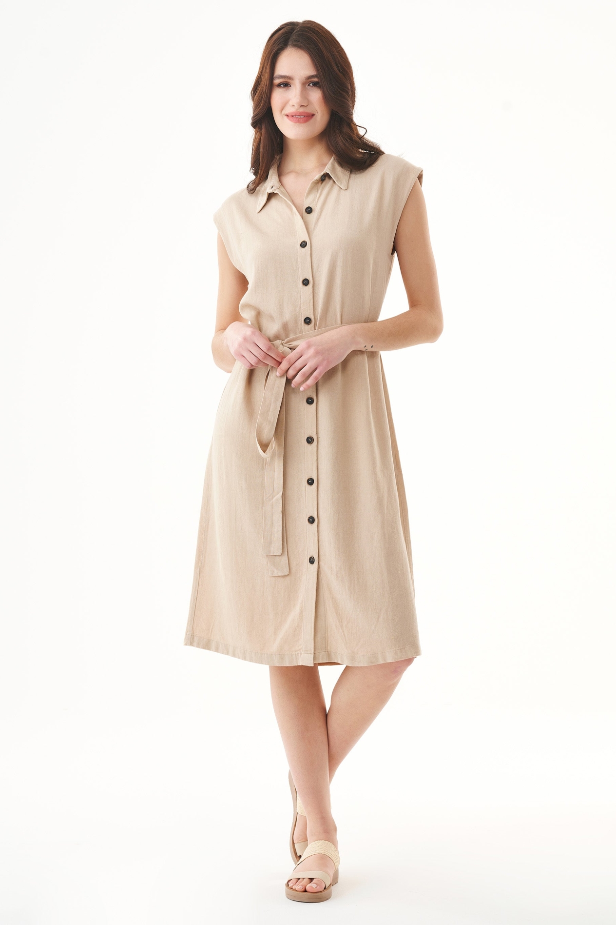 ORGANICATION Damen vegan Kleid Natur Sand Beige