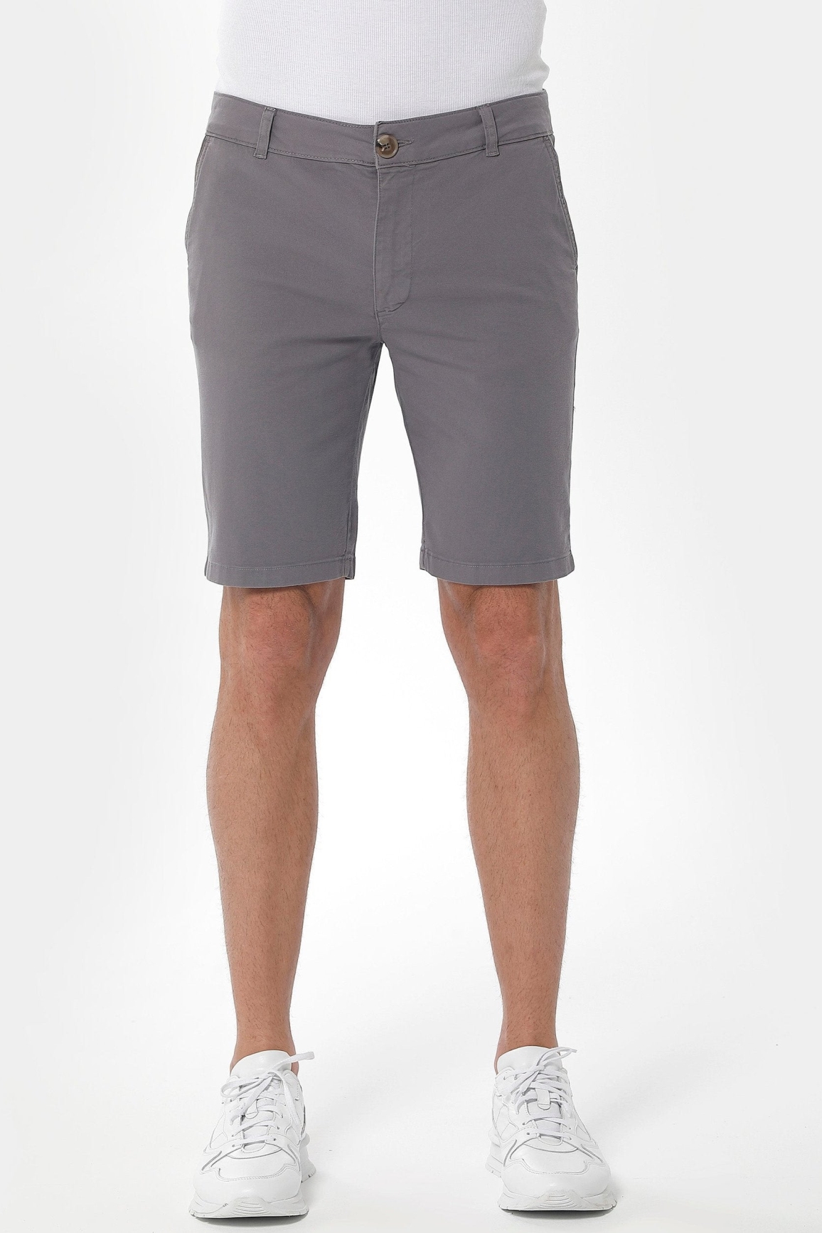 ORGANICATION Herren vegan Chino Shorts Slim Shadow Grey
