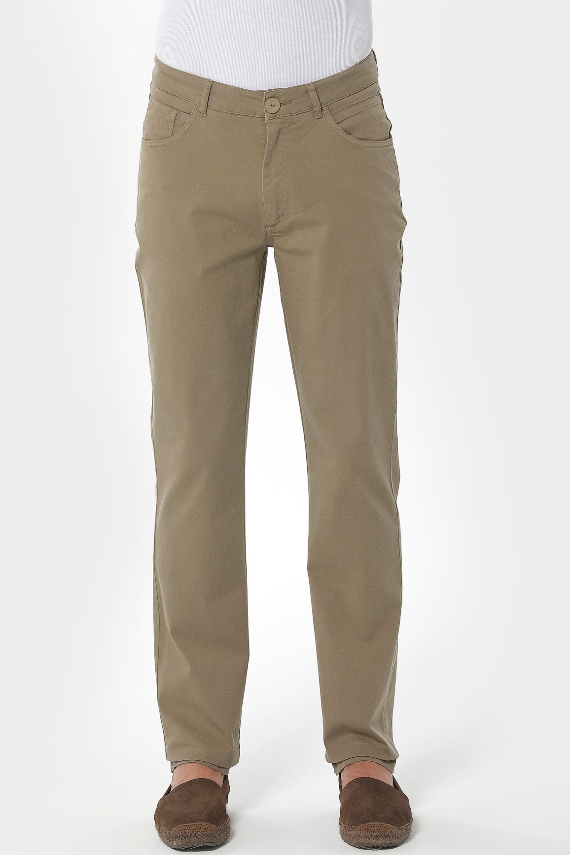 Image of ORGANICATION mannen vegan Broek Five Pocket Olijfgroen