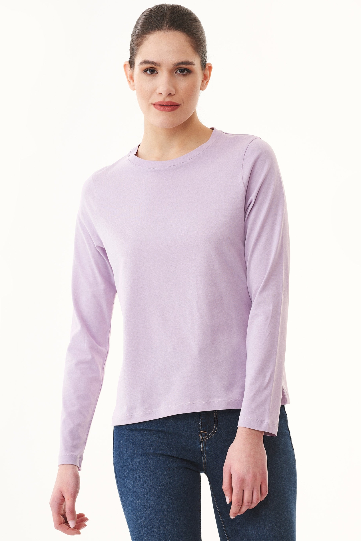 ORGANICATION womens vegan T-Shirt Long Sleeve Lavender Purple