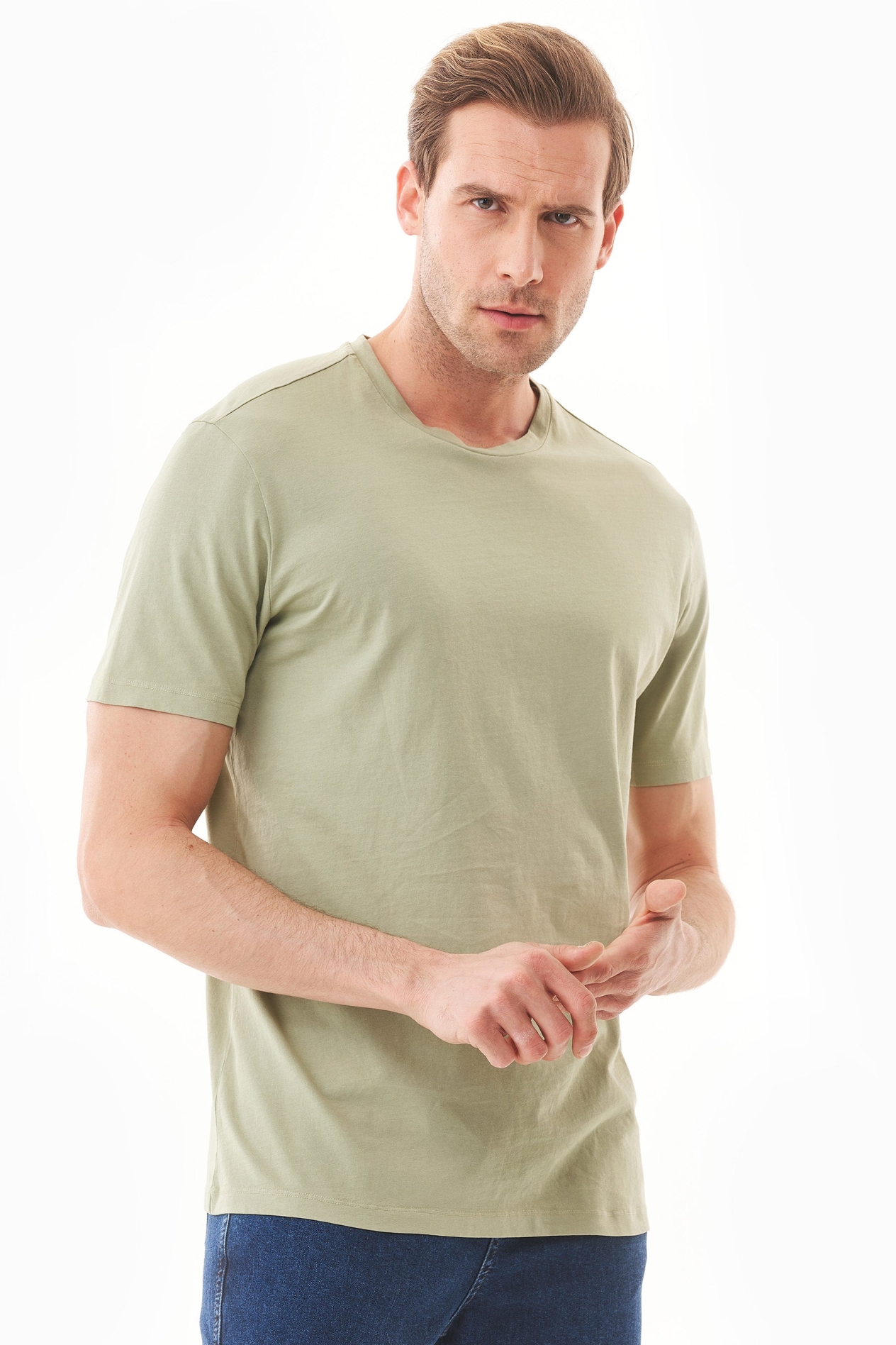 ORGANICATION Herren vegan T-Shirt DunkelweiÃŸ MaulbeerblÃ¤tter GrÃ¼n