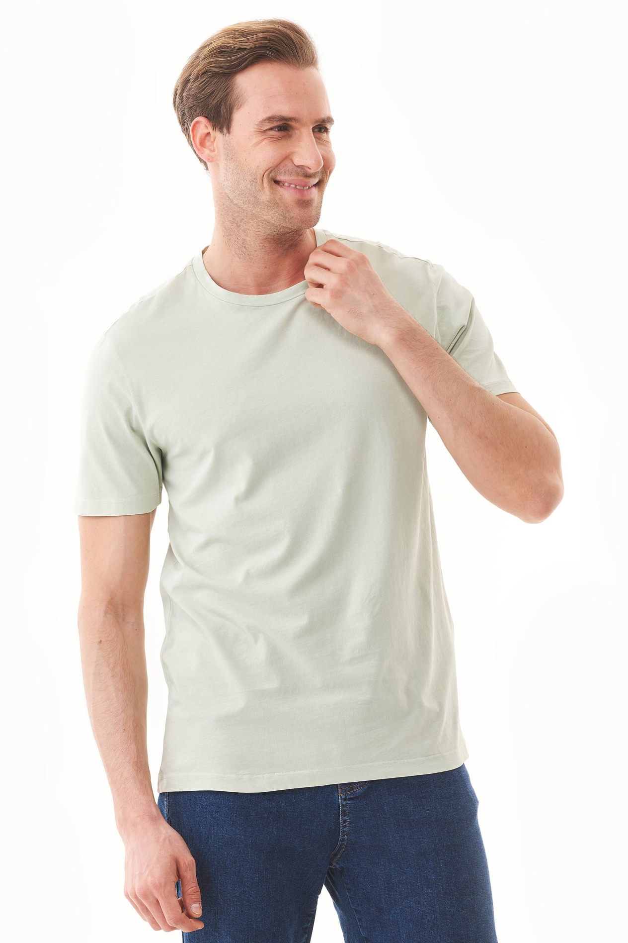 ORGANICATION Herren vegan T-Shirt Light White Mulberry Leaves GrÃ¼n