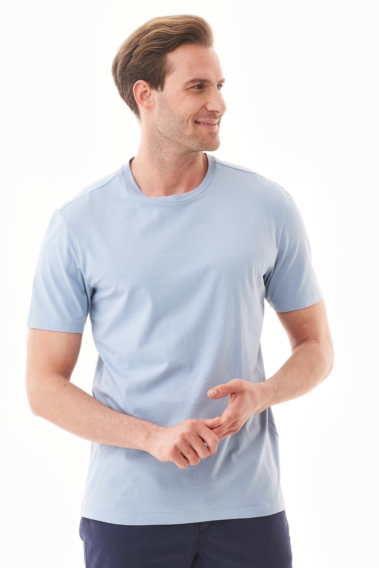 ORGANICATION Herren vegan T-Shirt Pflanze Indigoblau