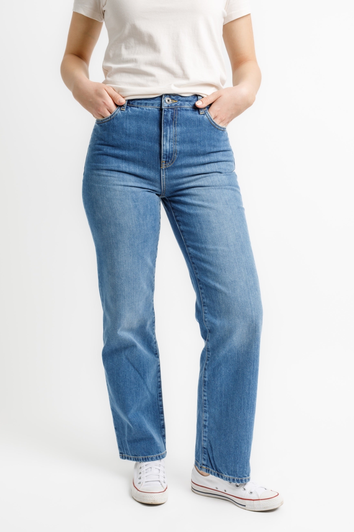 TORLAND Damen vegan Jeans Weites Bein Dalia Hellblau