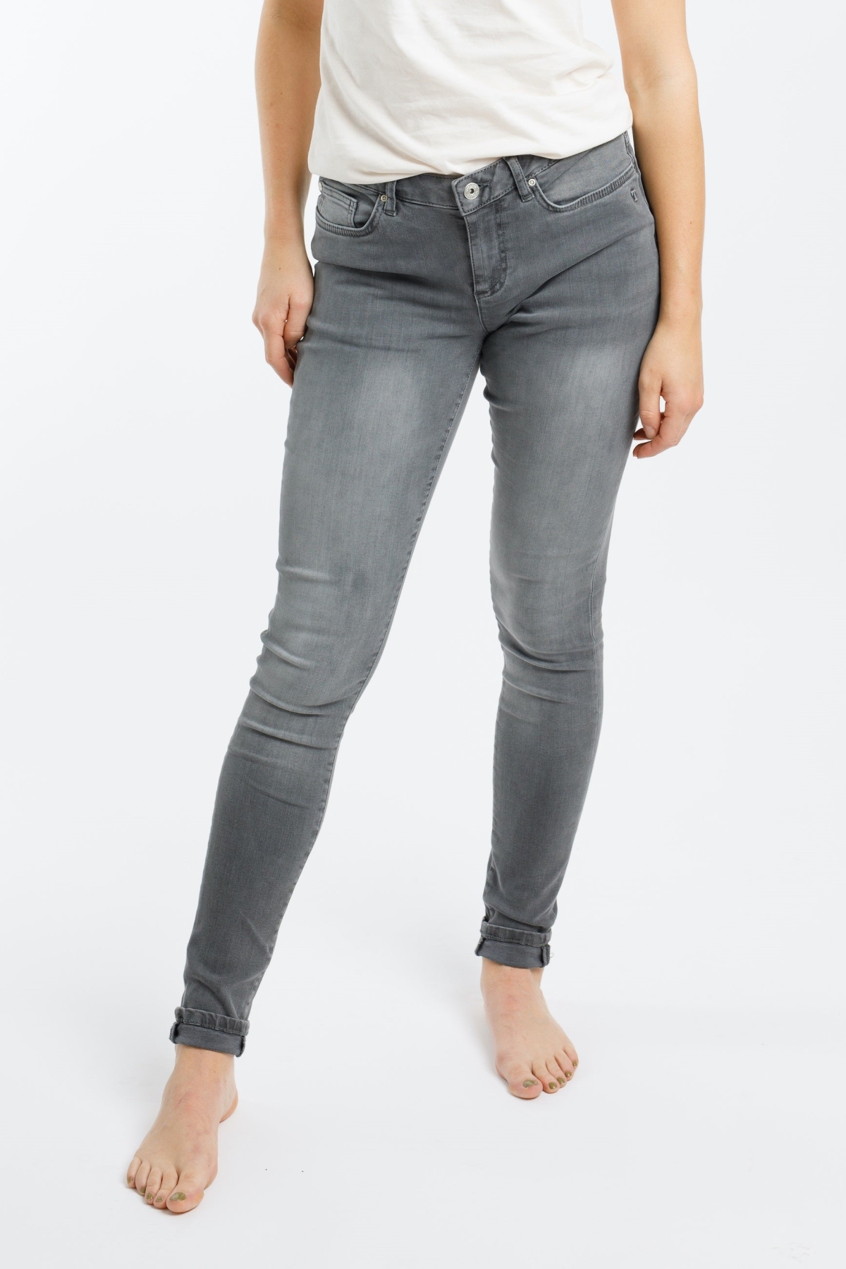 TORLAND Damen vegan Skinny Jeans Rosa Grau
