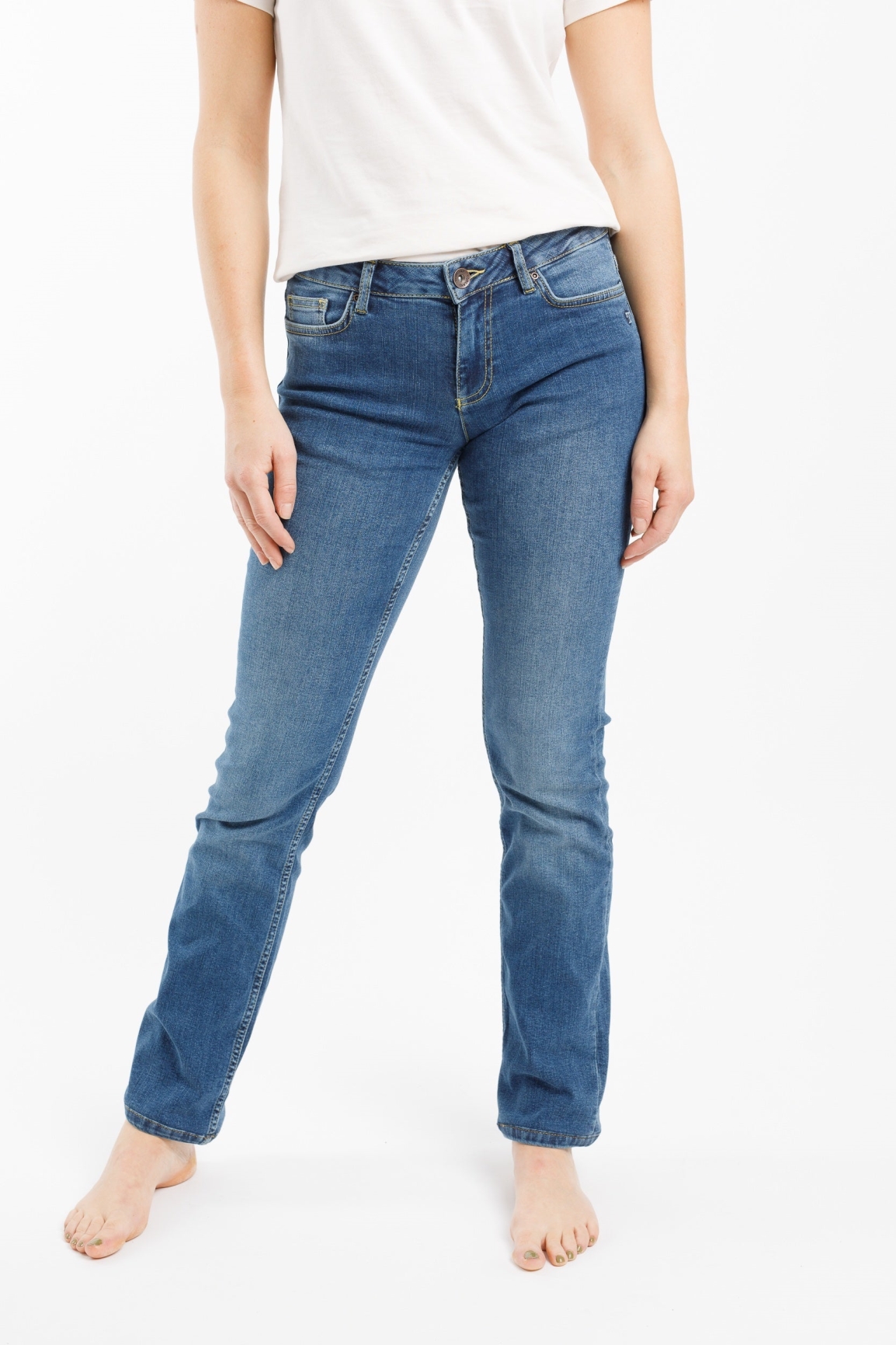 TORLAND Damen vegan Gerade Jeans Joan Mid Indigo Blau
