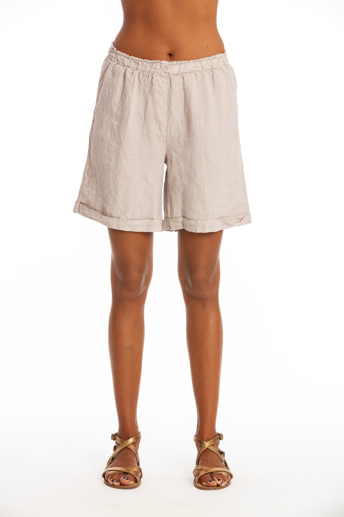 RAVENS VIEW IBIZA Damen vegan Lange Shorts Creta Stone Grau Beige