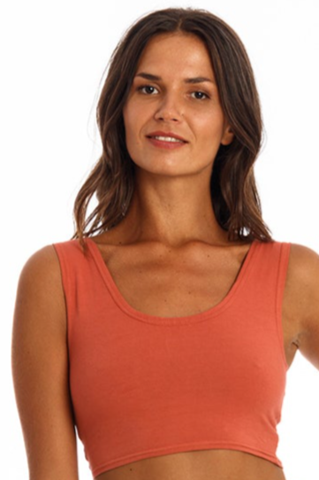 73394 - Damen vegan Yoga Top Erde Rot