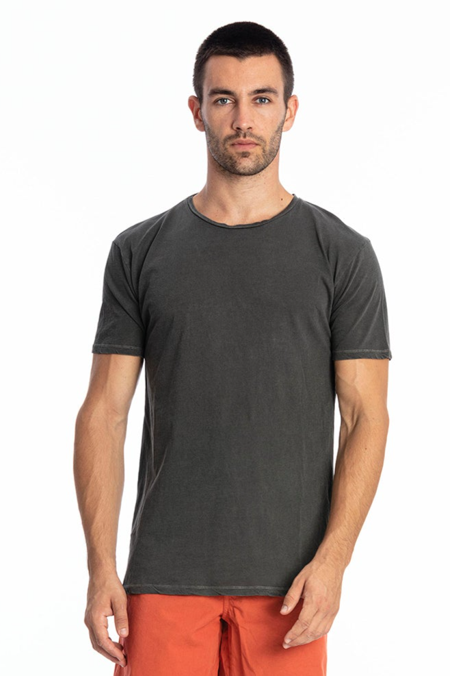 RAVENS VIEW IBIZA Herren vegan T-Shirt Basic Azur Anthrazitgrau