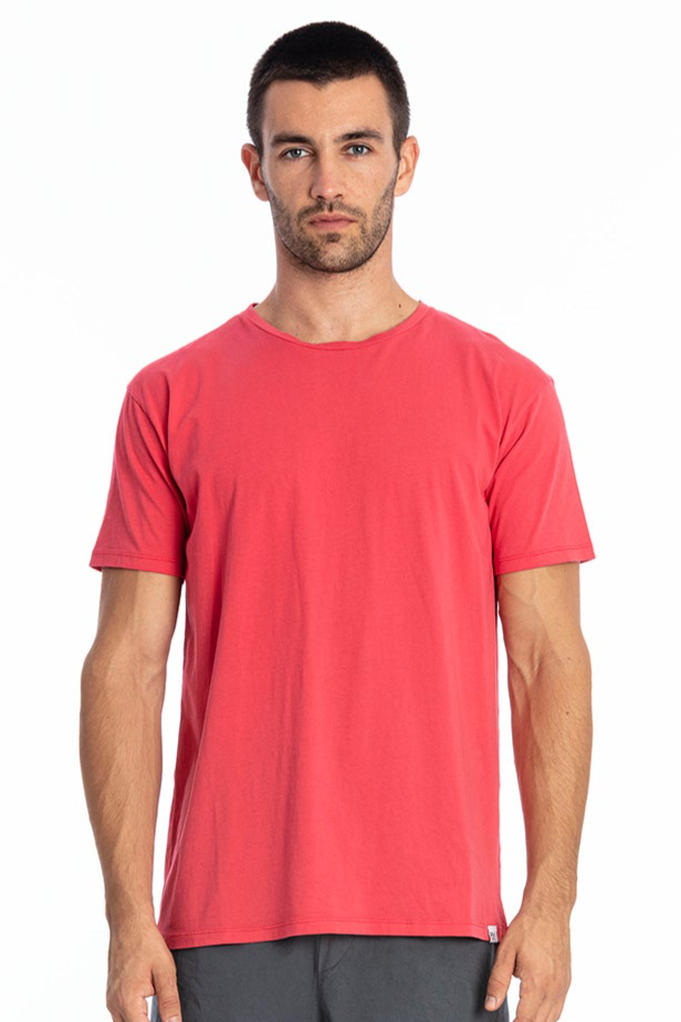 RAVENS VIEW IBIZA Herren vegan T-Shirt Basic Azur Elektrisch Rot