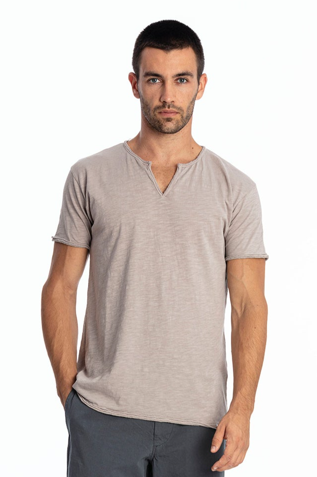 Image of RAVENS VIEW IBIZA mannen vegan T-Shirt Eros Steengrijs
