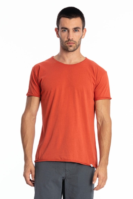 RAVENS VIEW IBIZA Herren vegan T-Shirt Rundhalsausschnitt Wild Terracotta Orange