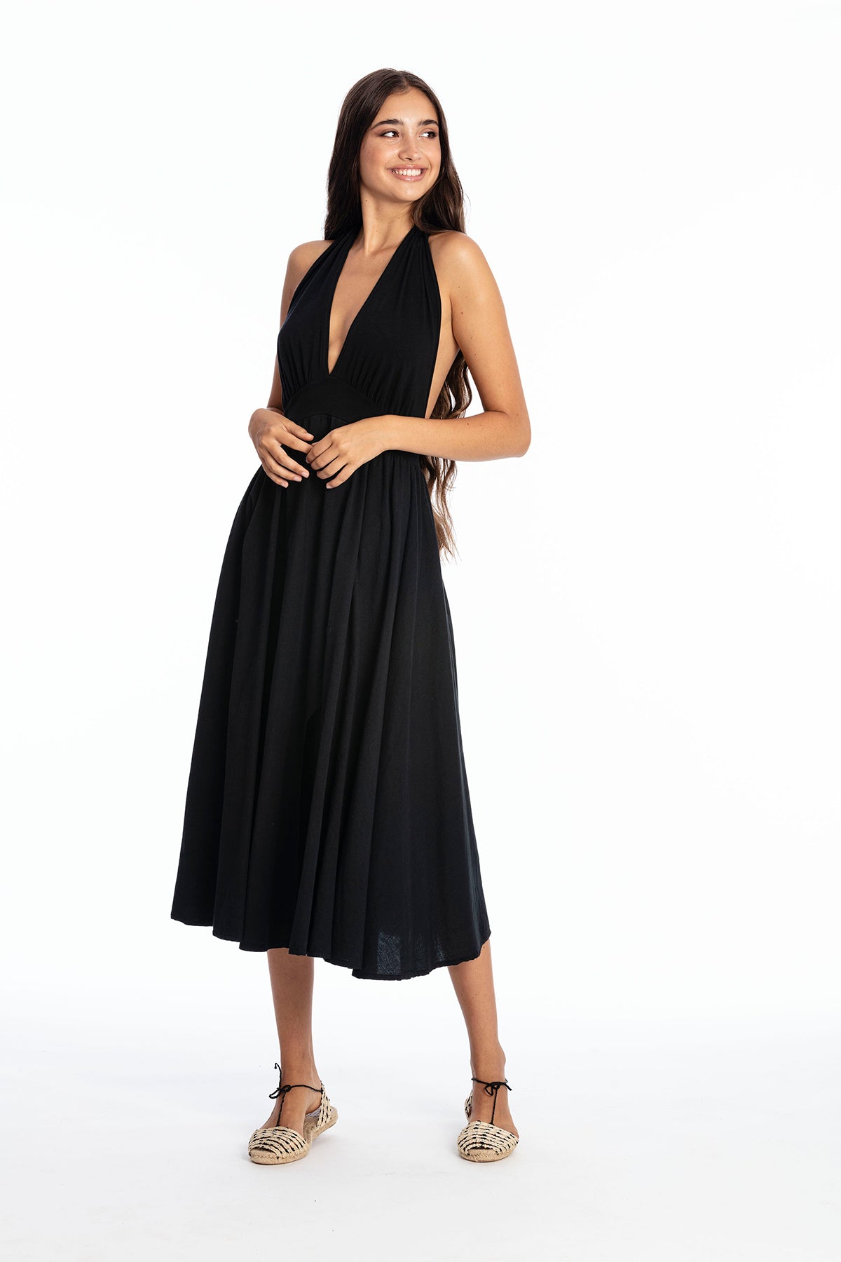 RAVENS VIEW IBIZA Damen vegan Kleid Marilyn Schwarz