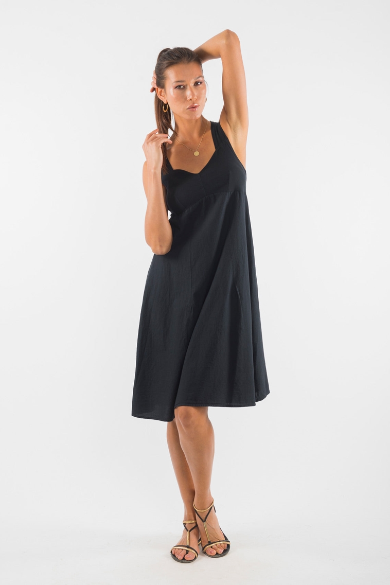 RAVENS VIEW IBIZA Damen vegan Kleid Anouk Schwarz