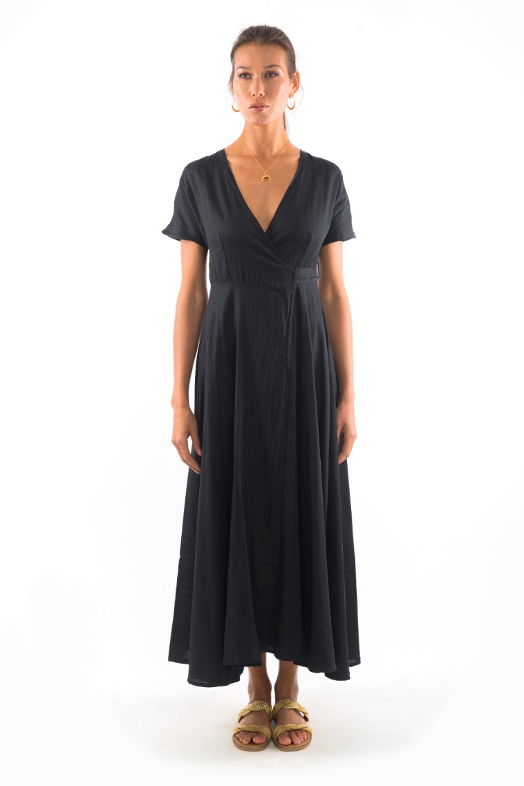 RAVENS VIEW IBIZA Damen vegan Kleid Calypso Schwarz