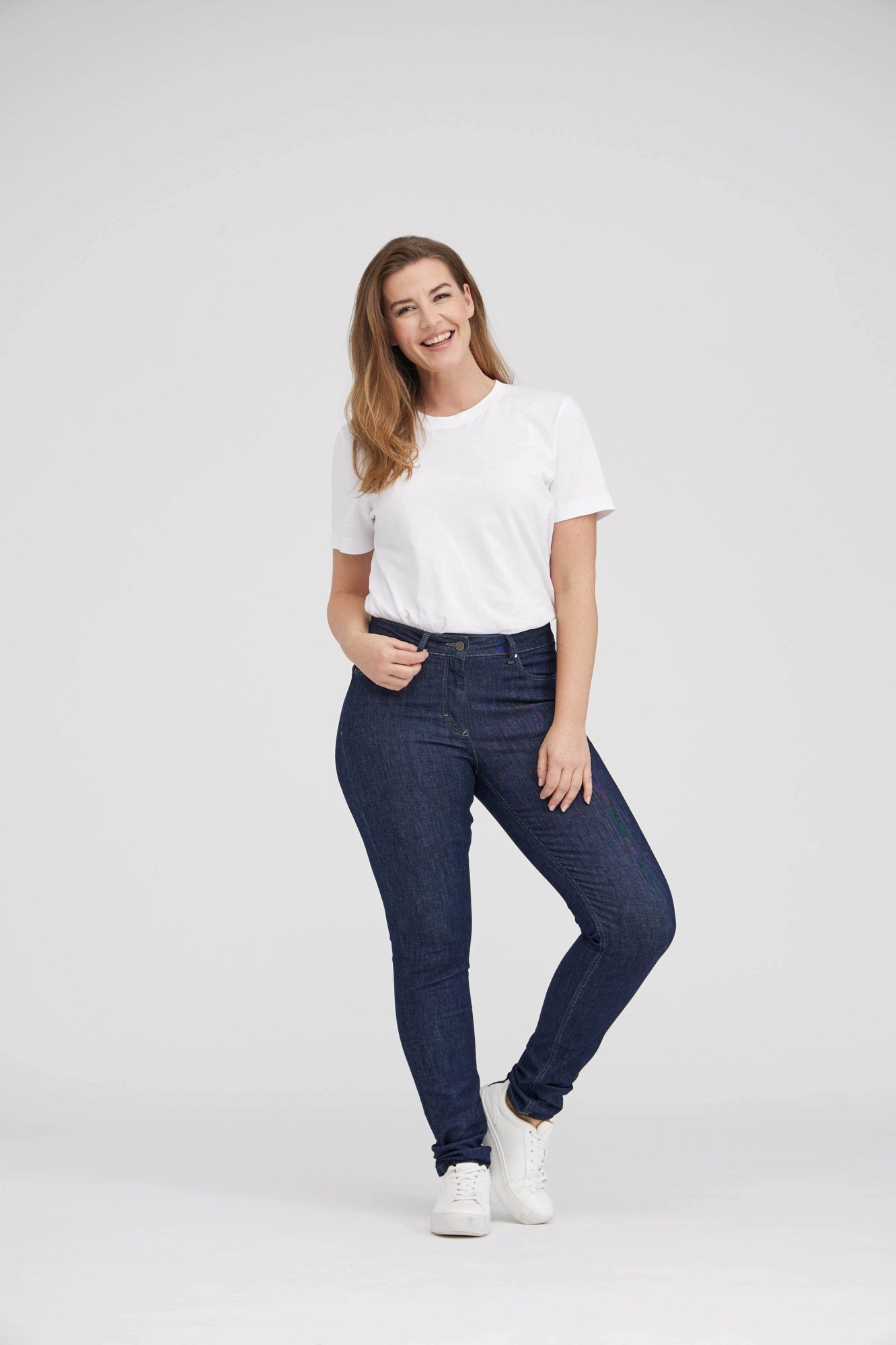 LAURIE Damen vegan Laura Slim Ml - Dunkelblauer Denim