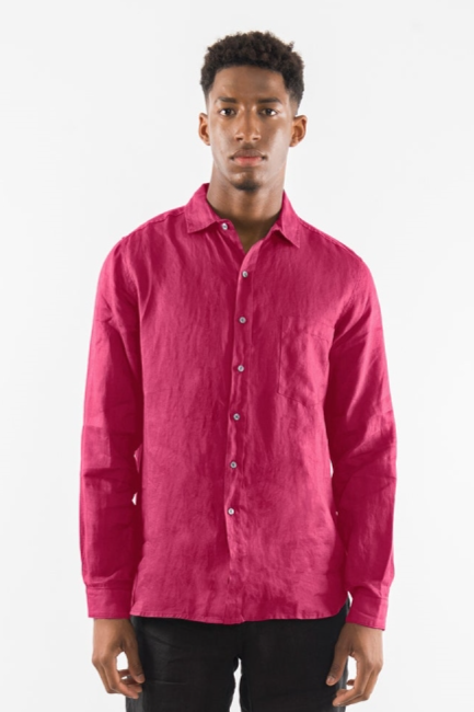 Image of RAVENS VIEW IBIZA mannen vegan Shirt James Garnet Roze