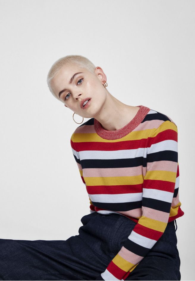 Oxana Multi Stripes Sweater vegan trui ARMEDANGELS
