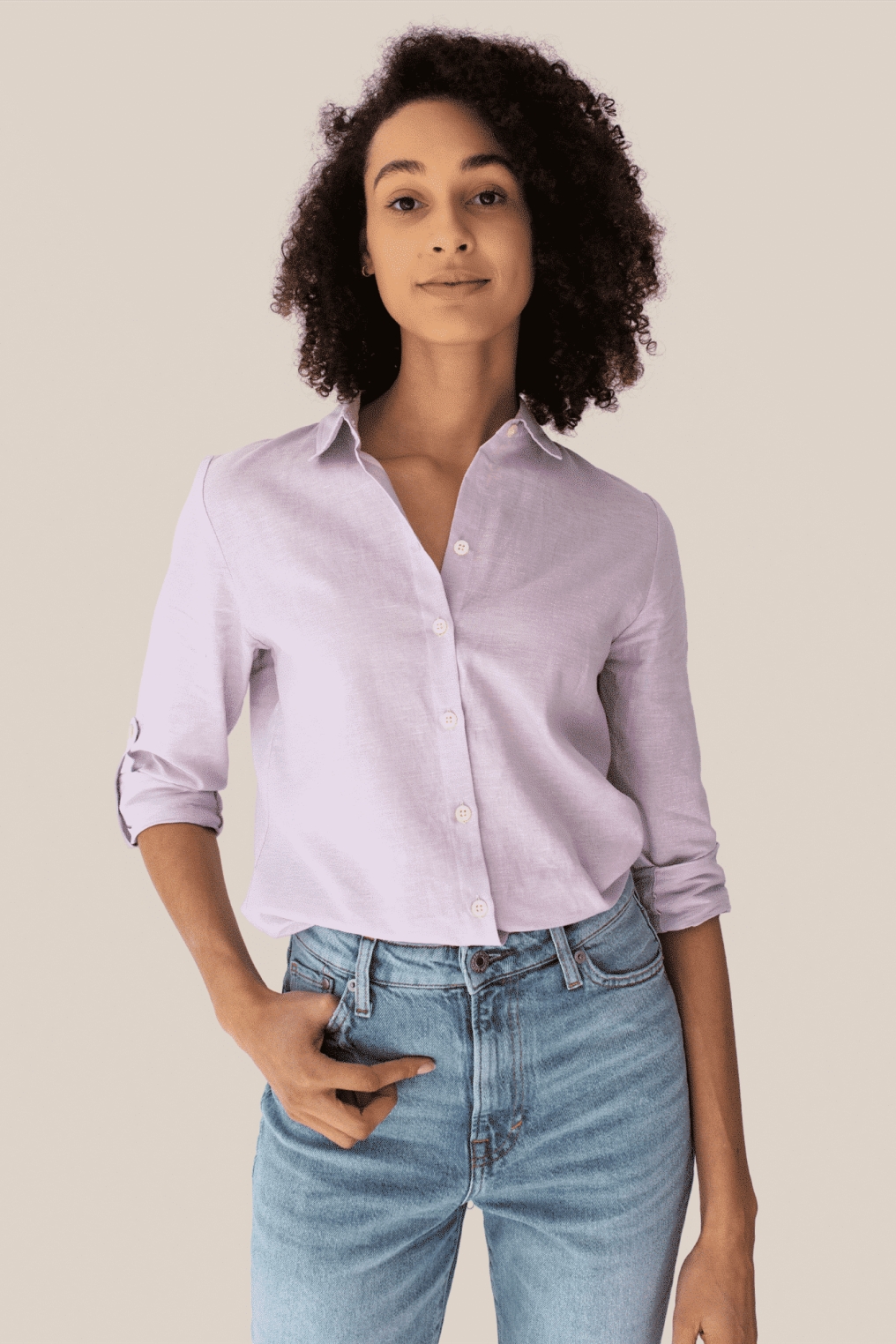 74858 - Damen vegan Hemd Elm Hellviolett