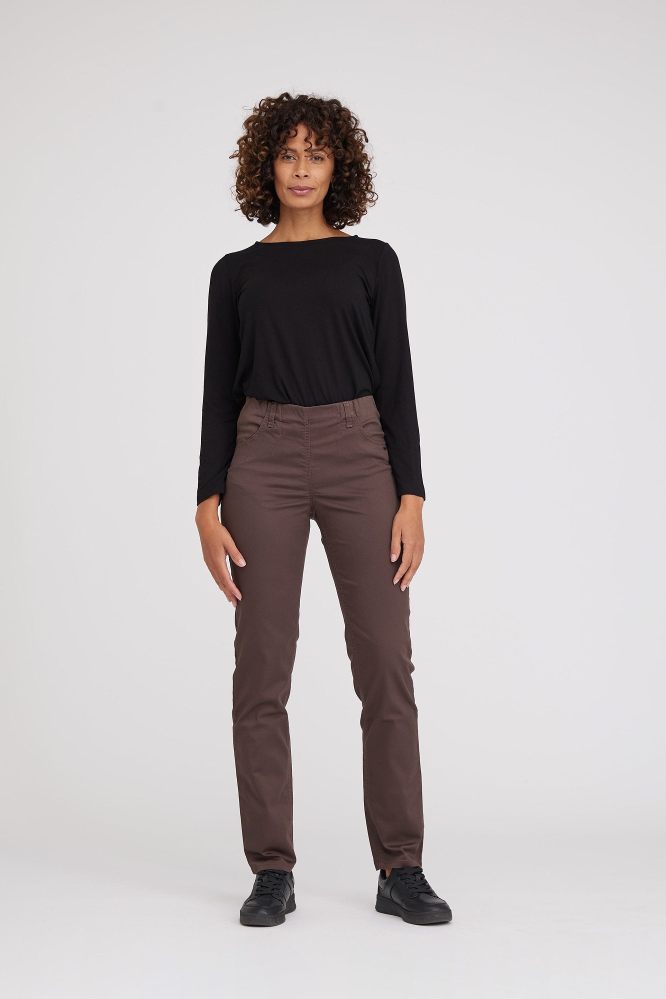 LAURIE Damen vegan Hose Kelly Regular Ml Braun