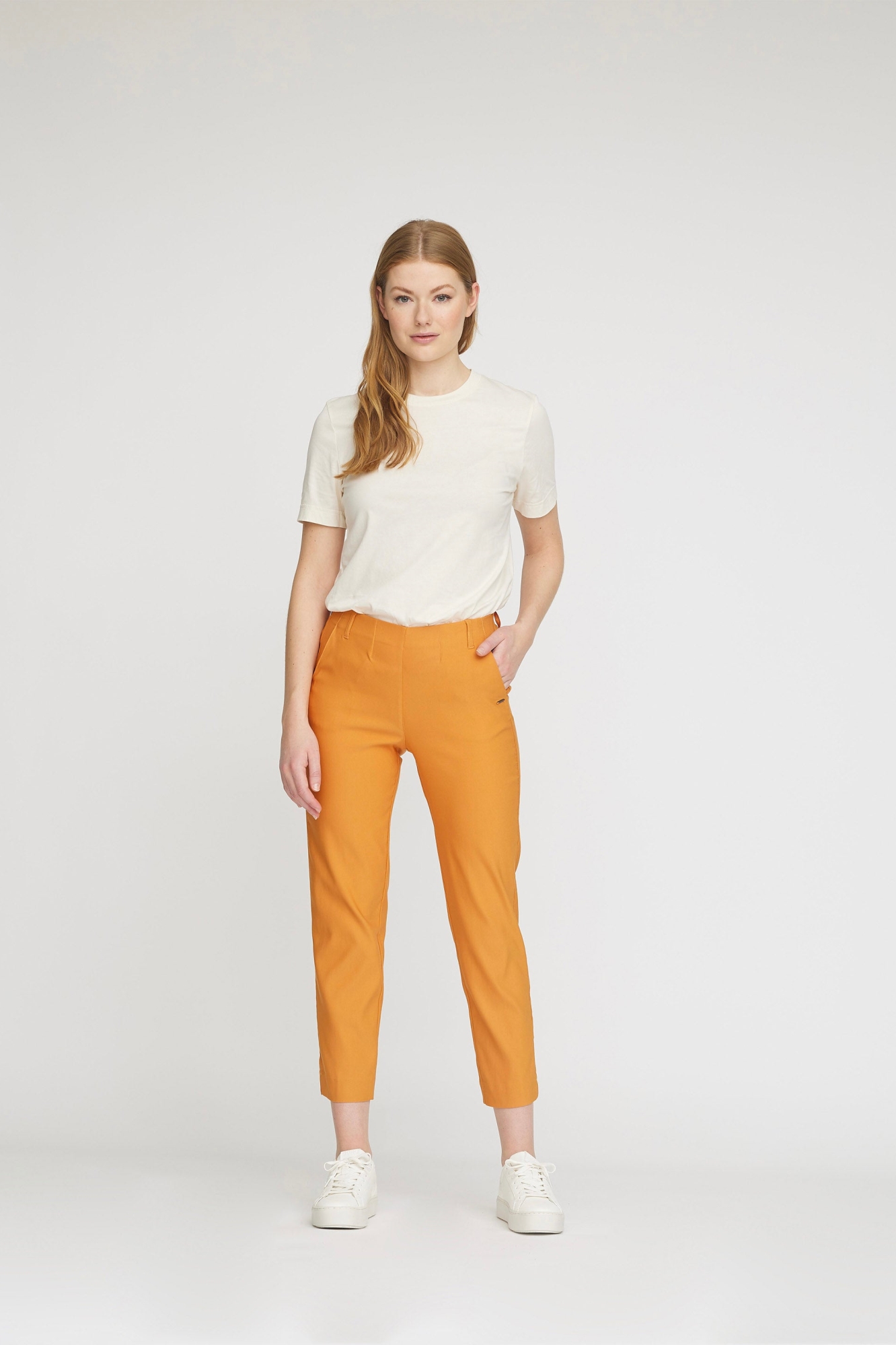 LAURIE Damen vegan Hose Taylor Regular Crop Dark Apricot Orange