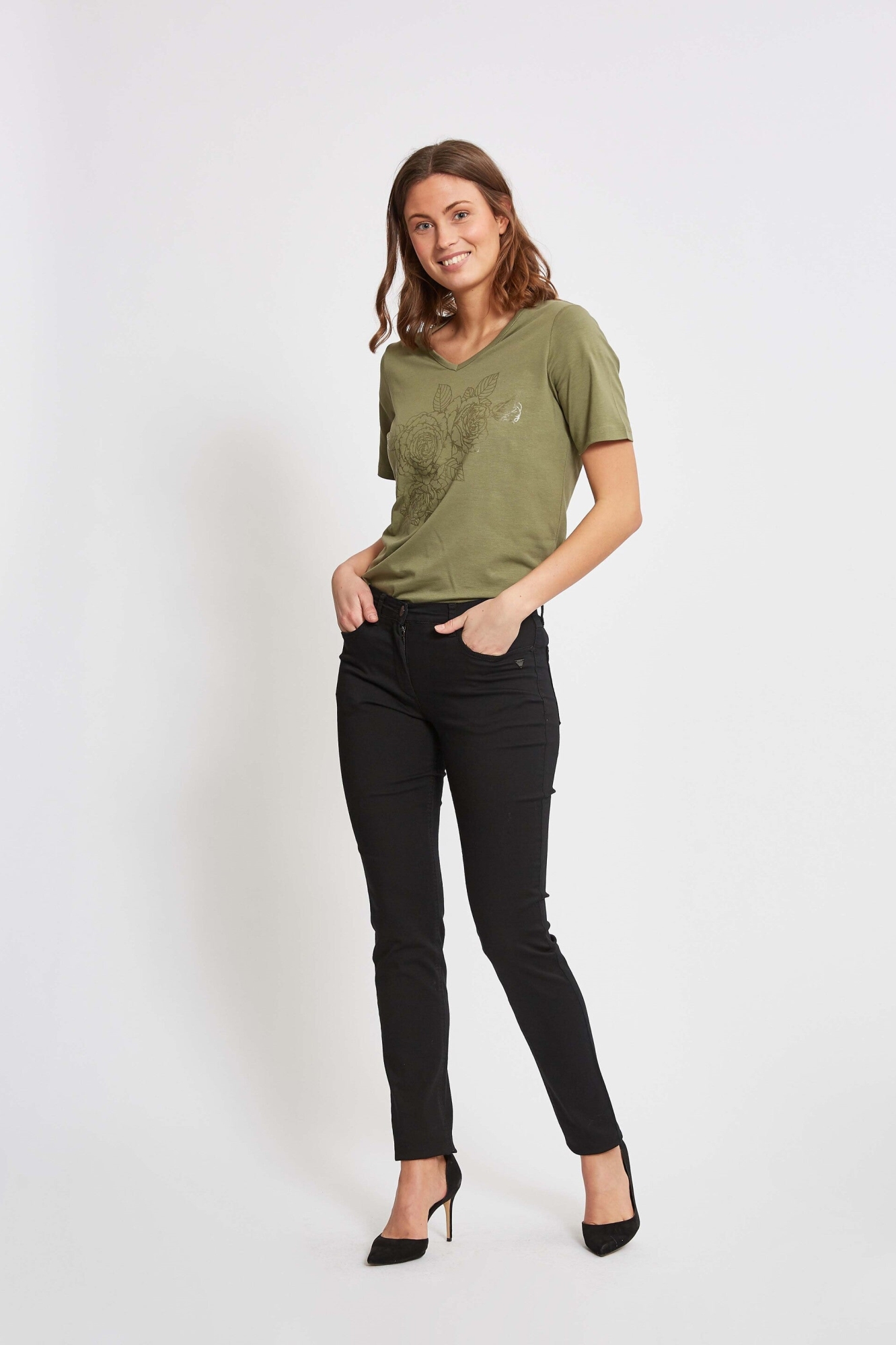 LAURIE Damen vegan Hose Laura Slim Ll Schwarz