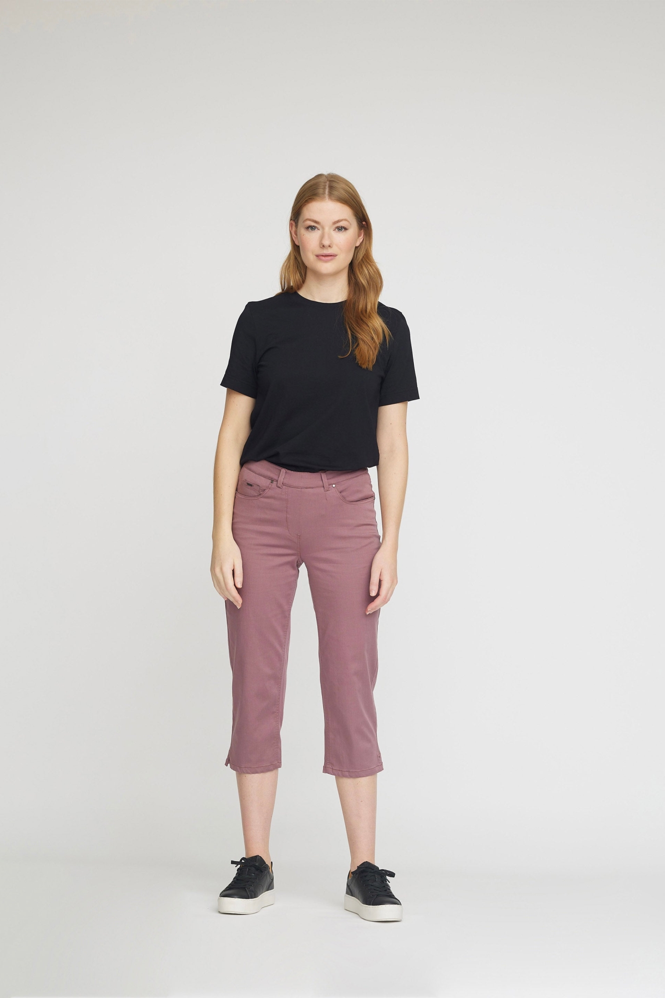 LAURIE Damen vegan Hose Hannah Regular Capri Ml Faded Grape