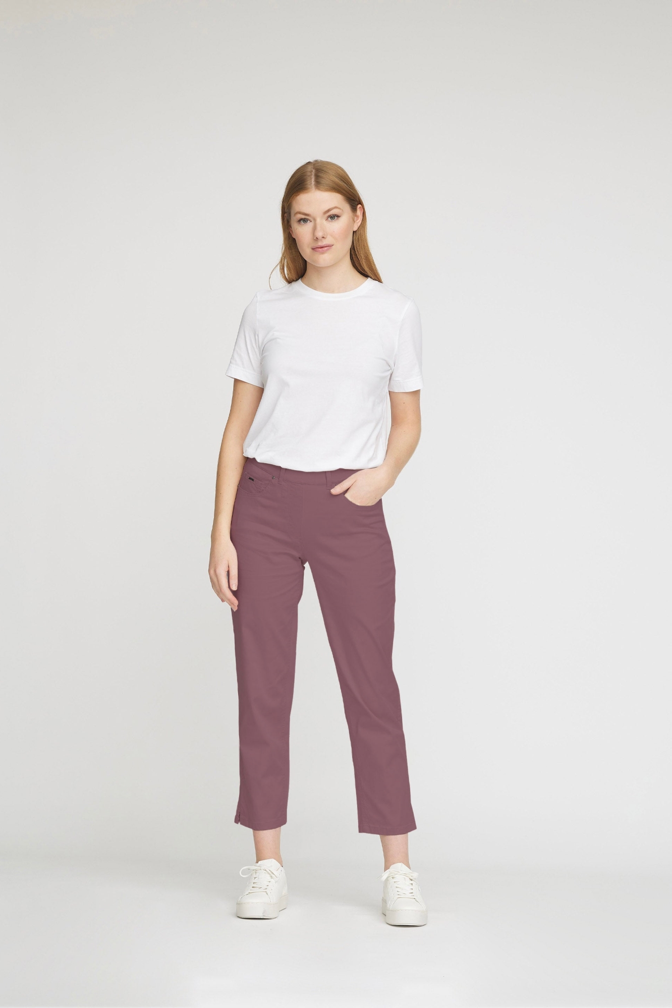 LAURIE Damen vegan Hose Hannah Regular Crop Faded Grape