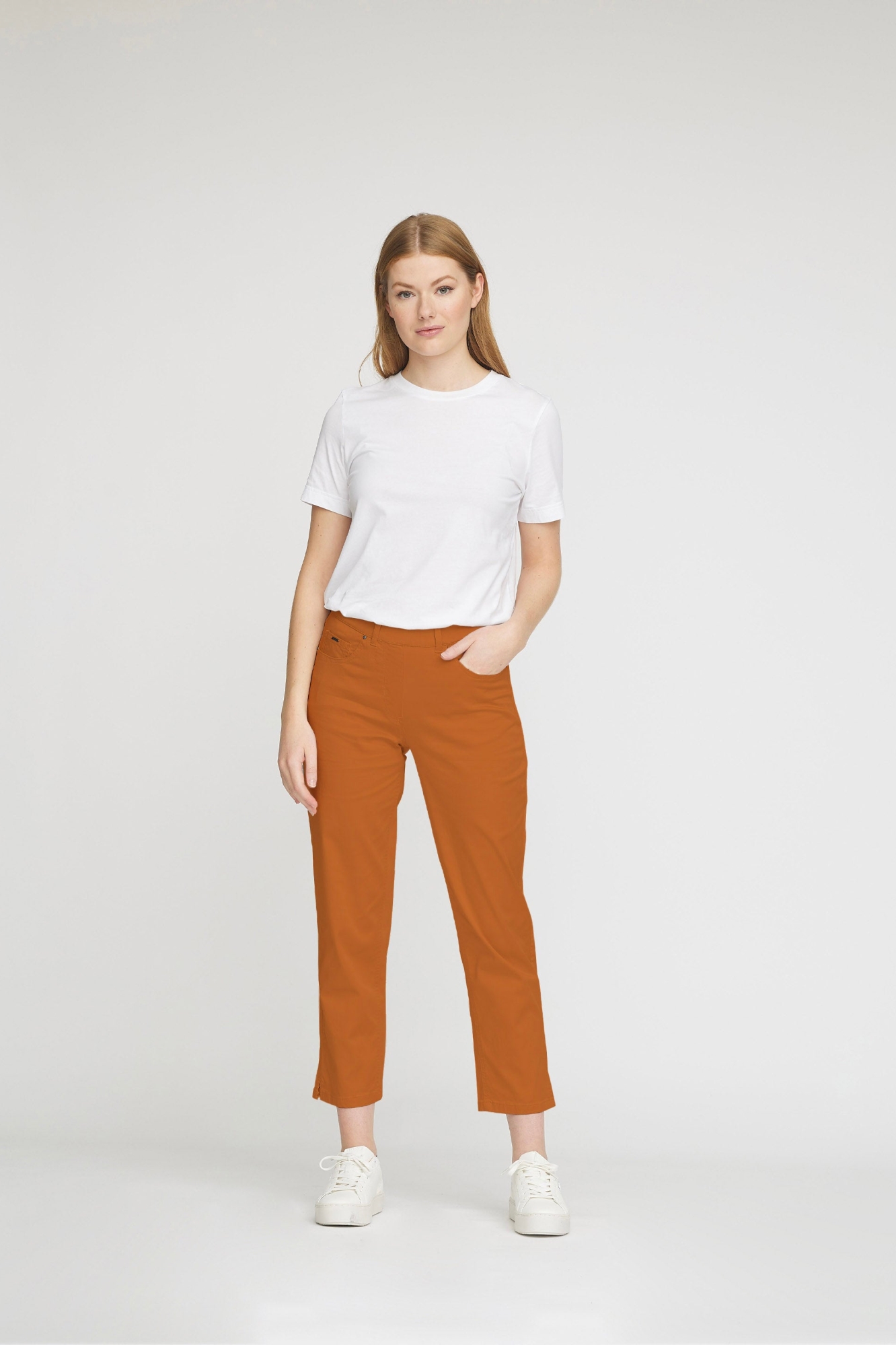 LAURIE Damen vegan Hose Hannah Regular Crop Dark Apricot Orange