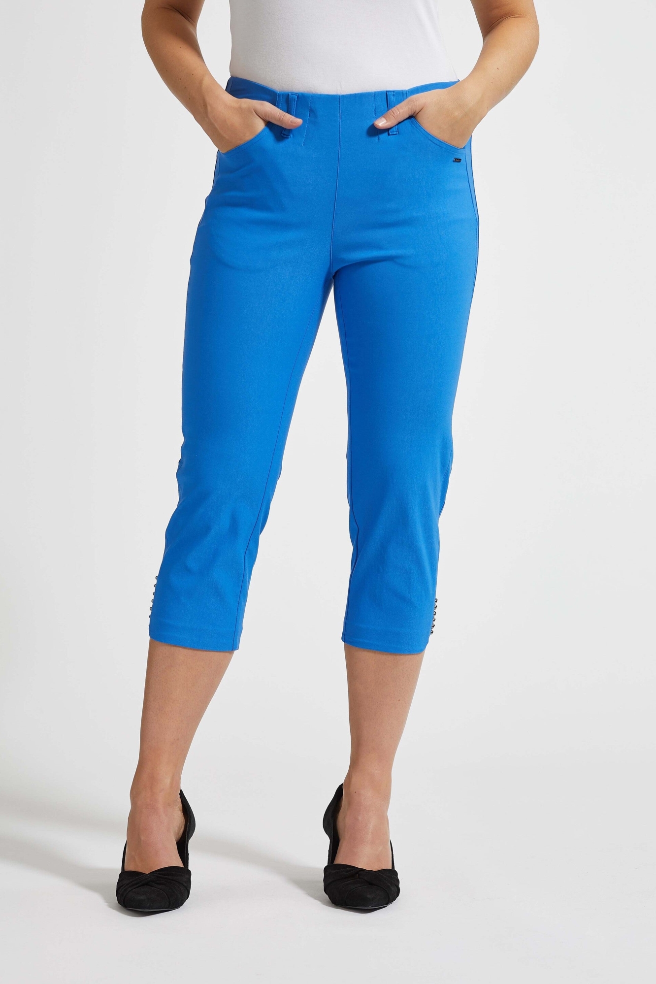 LAURIE Damen vegan Hose Dora Regular Capri Strong Blue