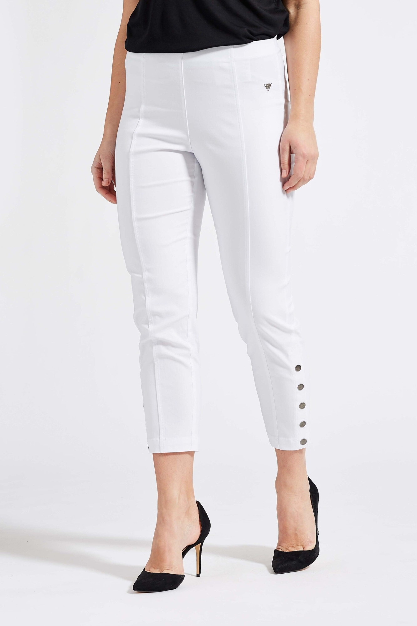 LAURIE Damen vegan Hose Polly Regular Crop WeiÃŸ