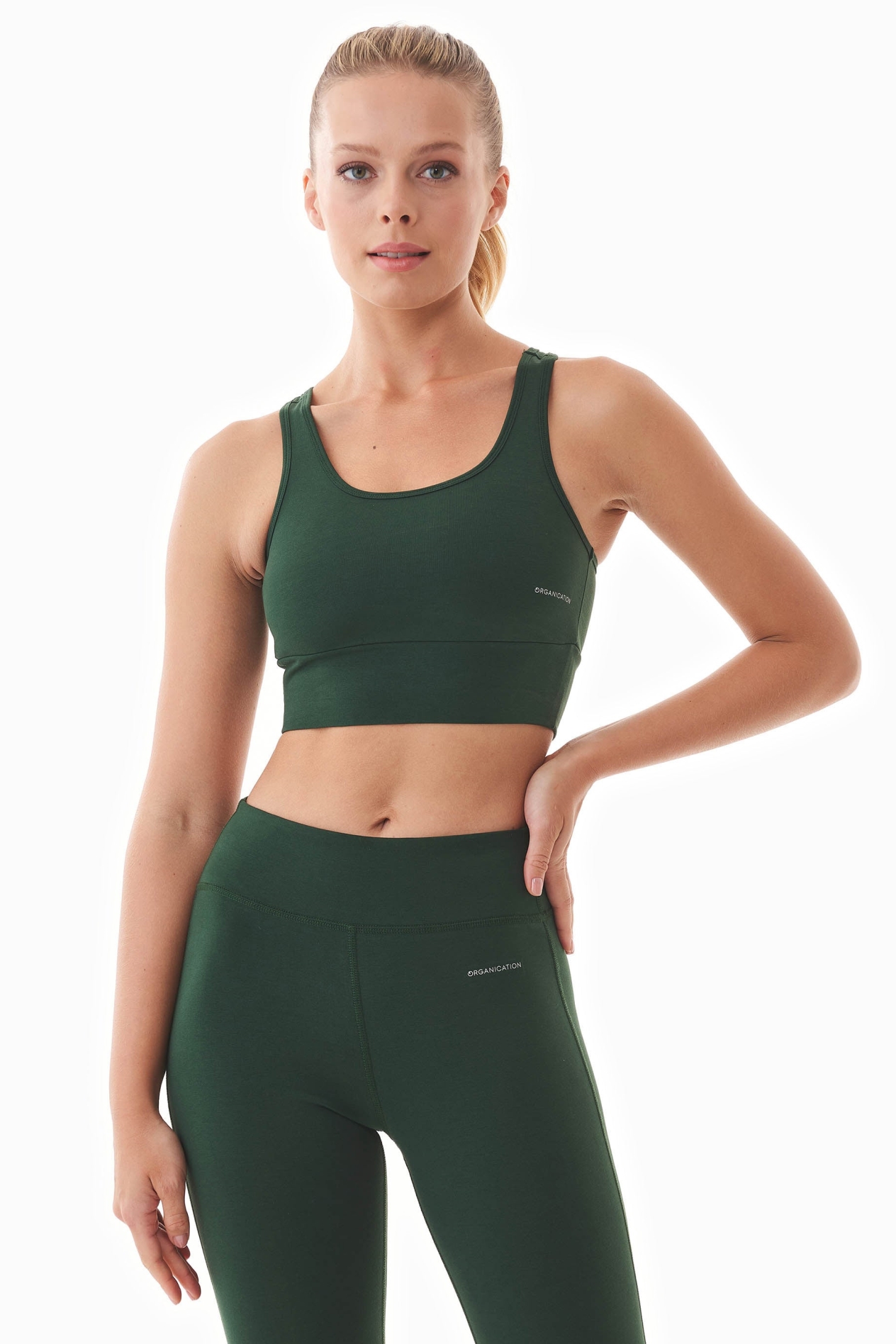 ORGANICATION womens vegan Betsyy Organic Cotton Bralette Dark Green