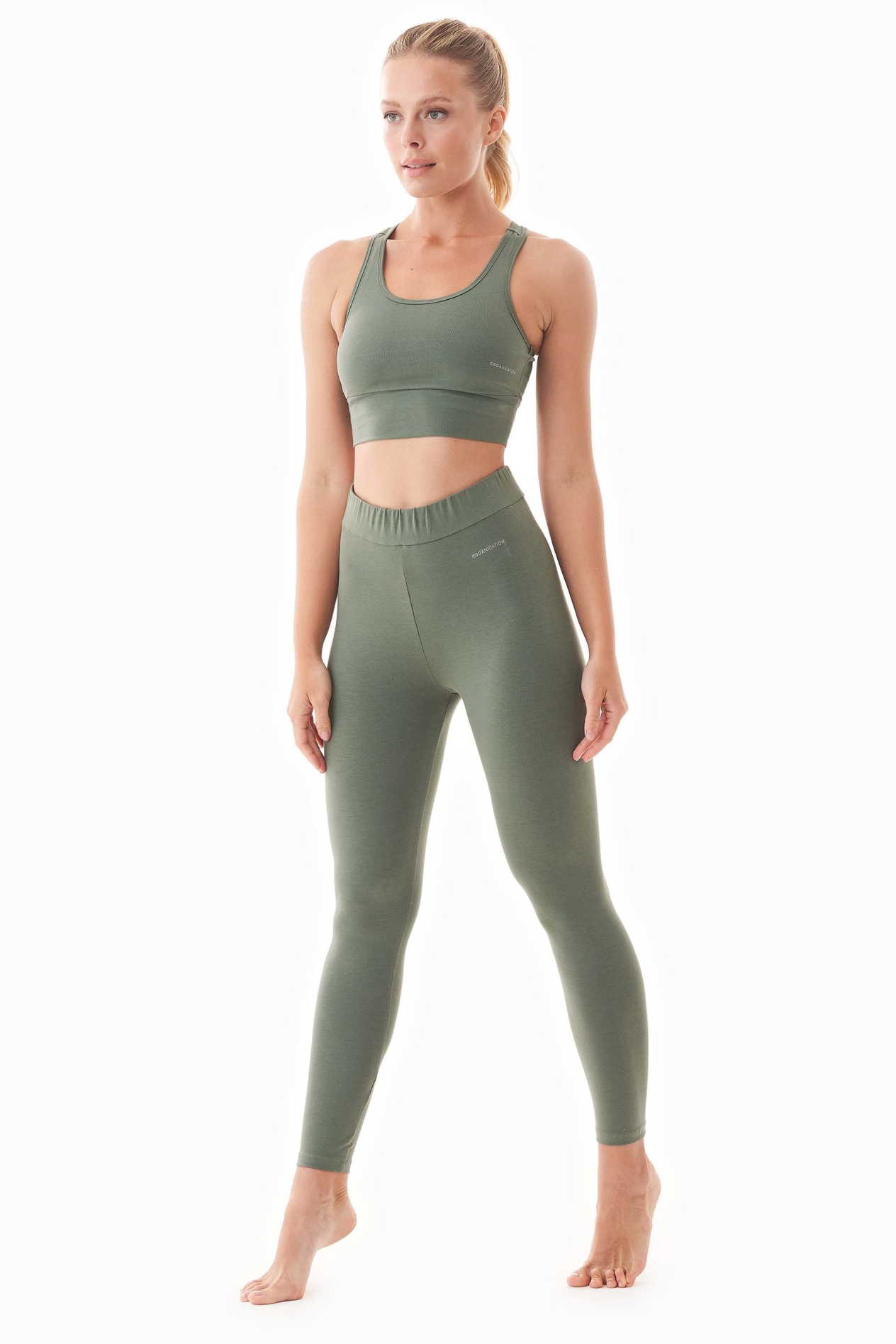 ORGANICATION womens vegan Leggings Leila Olive