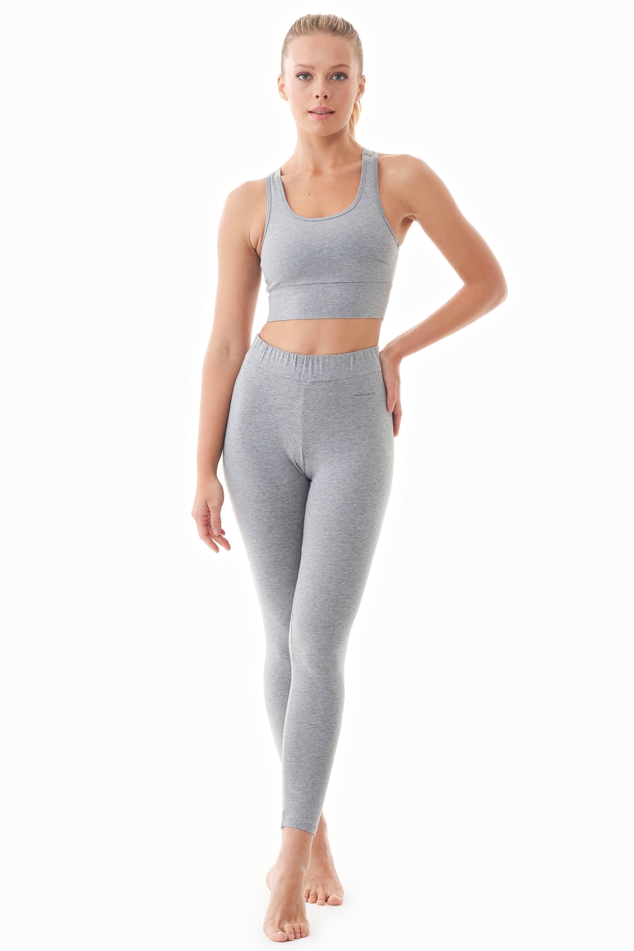ORGANICATION womens vegan Leggings Leila Dark Grey Melange