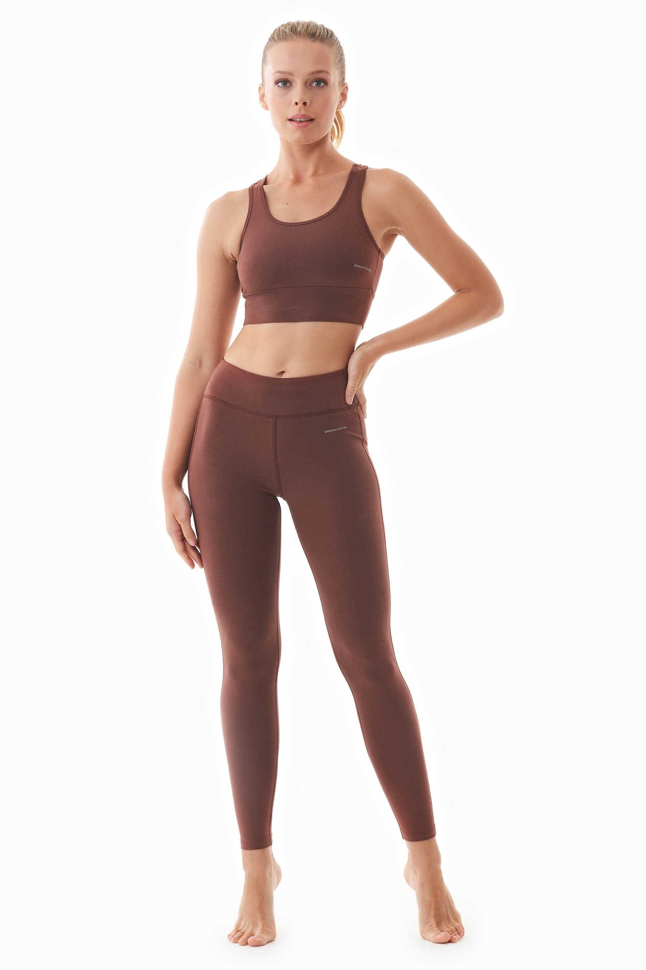 ORGANICATION womens vegan Leggings Lenna Coffee Brown