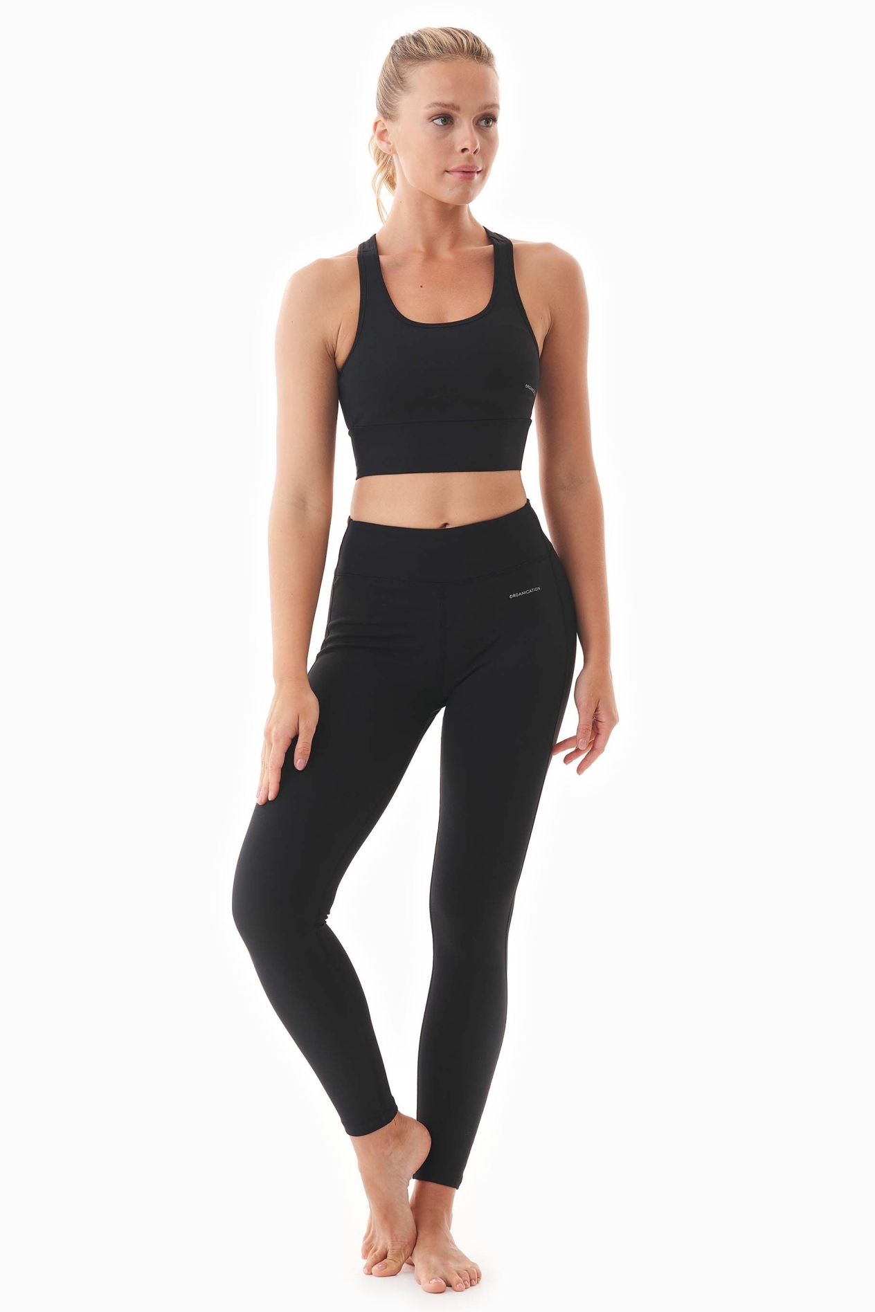 ORGANICATION womens vegan Lenna High Waist Organic Cotton Leggings Black