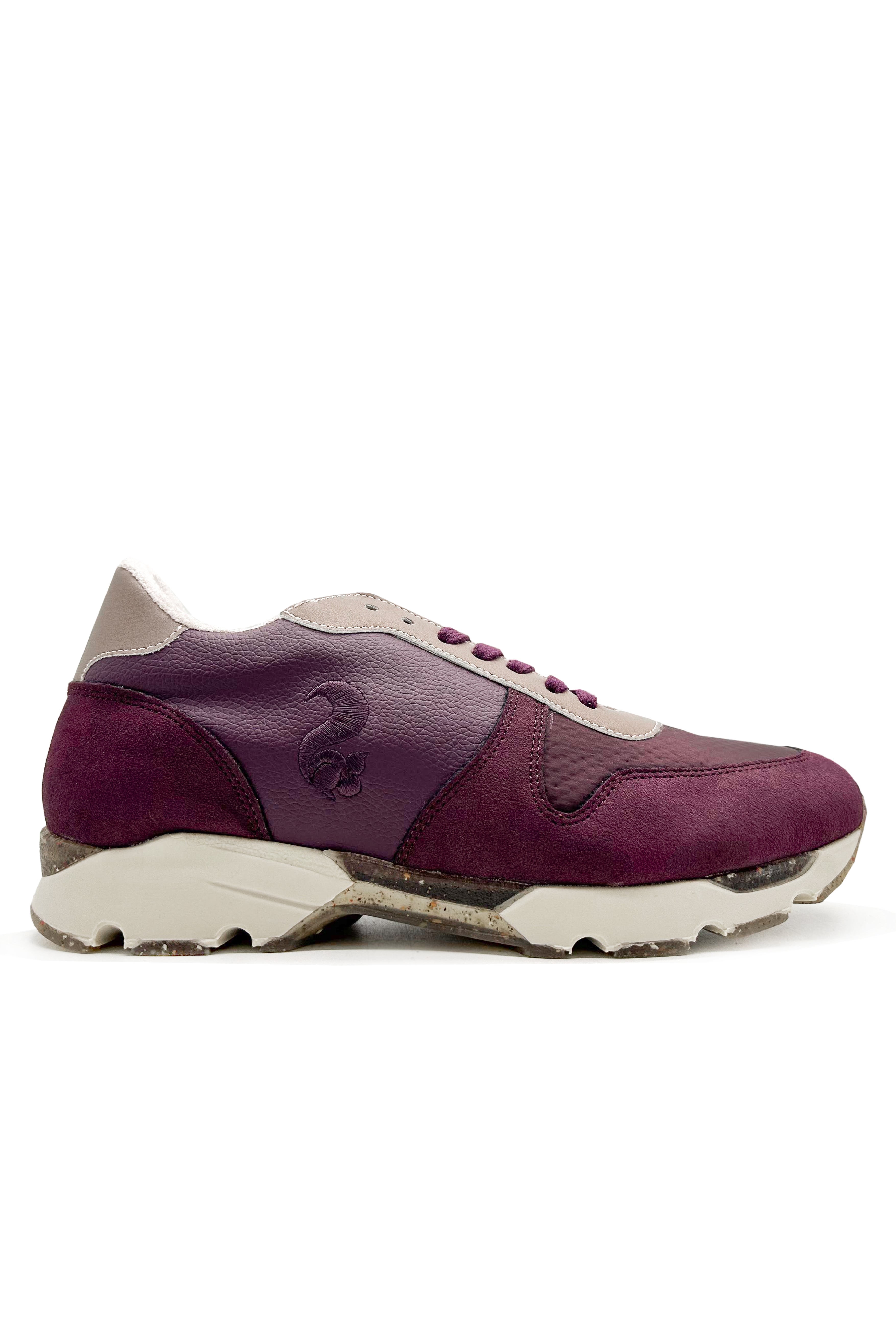 Image of thies dames vegan Runner Sneakers Eco Squirrel Algae Cork Dark Berry Purple