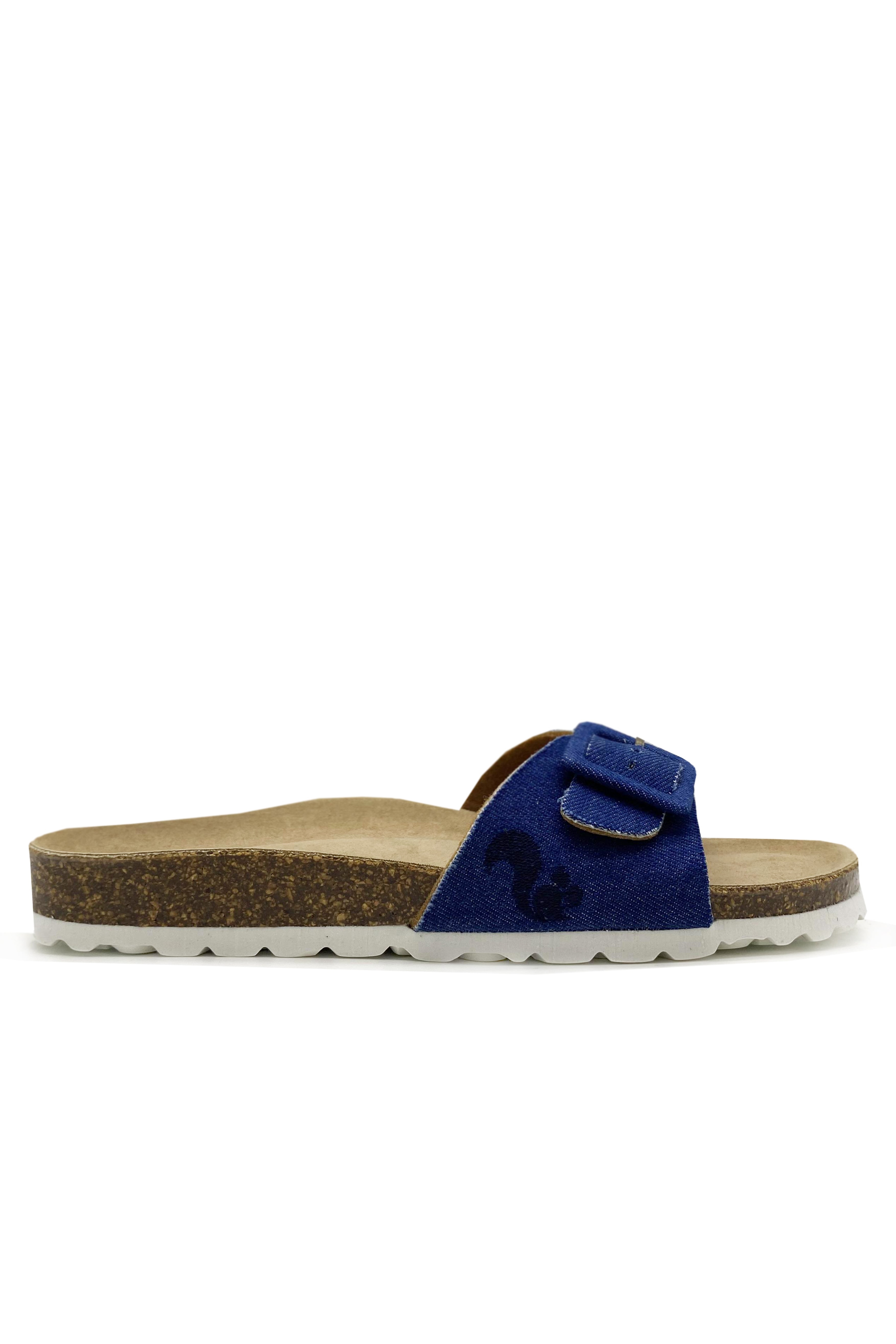 Thies Damen vegan Sandale Rec Denim Strap Denim Blau