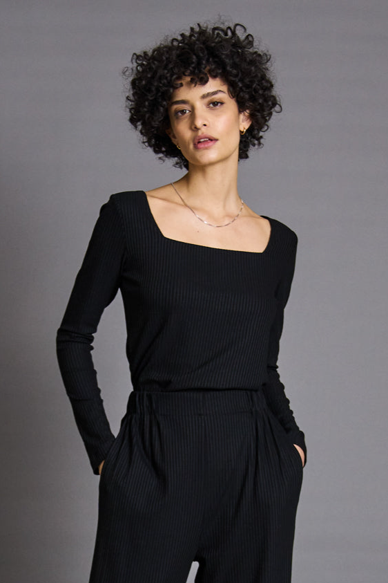 JAN N JUNE JAN 'N JUNE Damen vegan T-Shirt Longsleeve Fria Schwarz