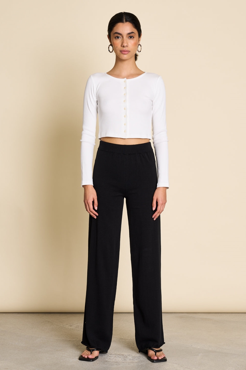 JAN N JUNE JAN 'N JUNE Damen vegan Strickhosen Ana Schwarz