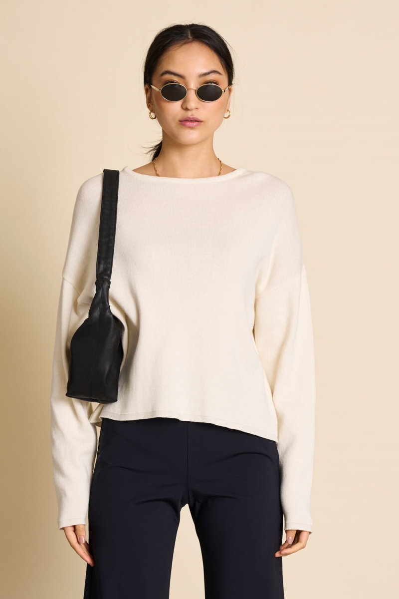 Image of JAN 'N JUNE dames vegan Licht Gebreide Trui Williamsburg Gebroken Wit