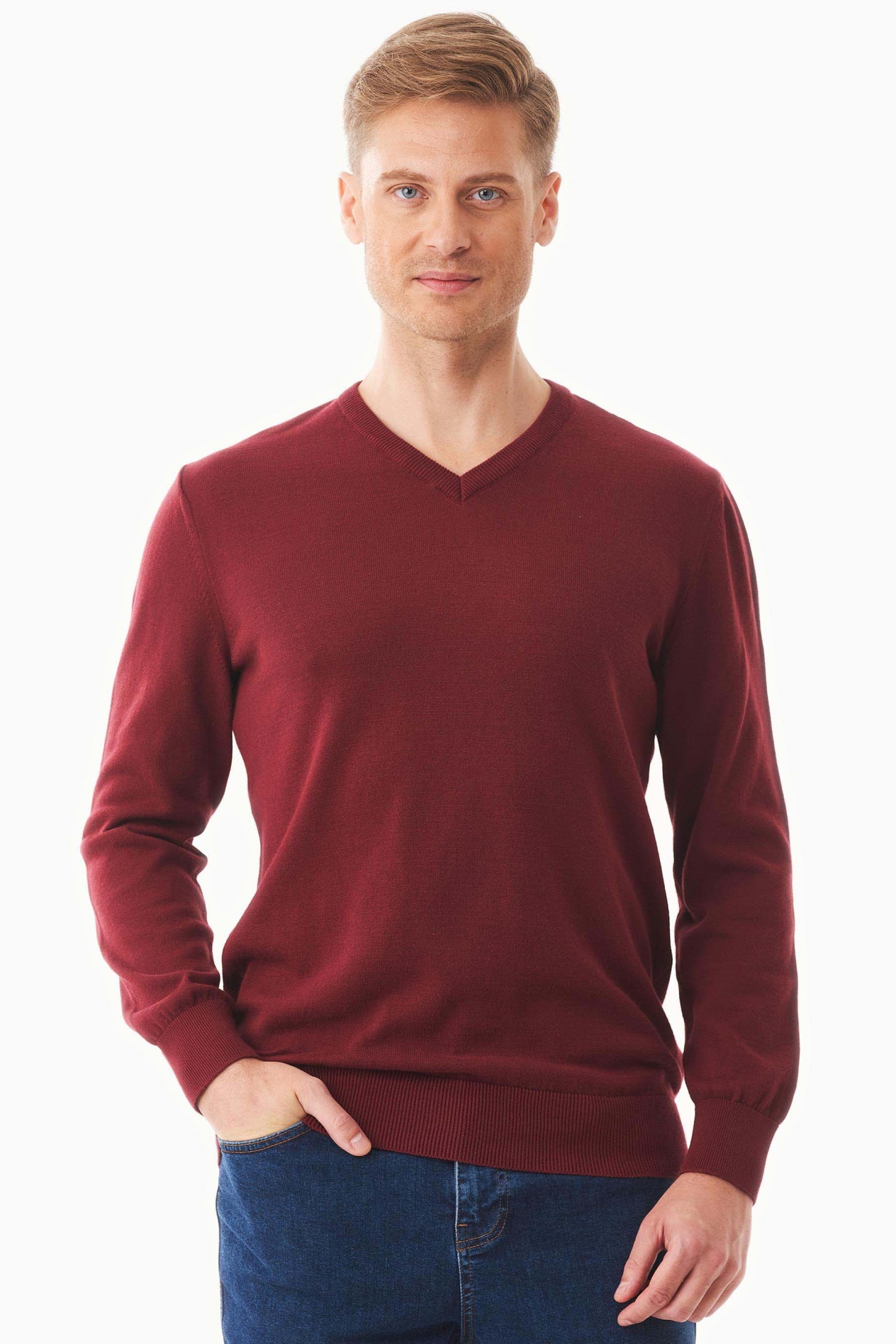 ORGANICATION Herren vegan Pullover Aus Bio-Baumwolle Mit V-Ausschnitt