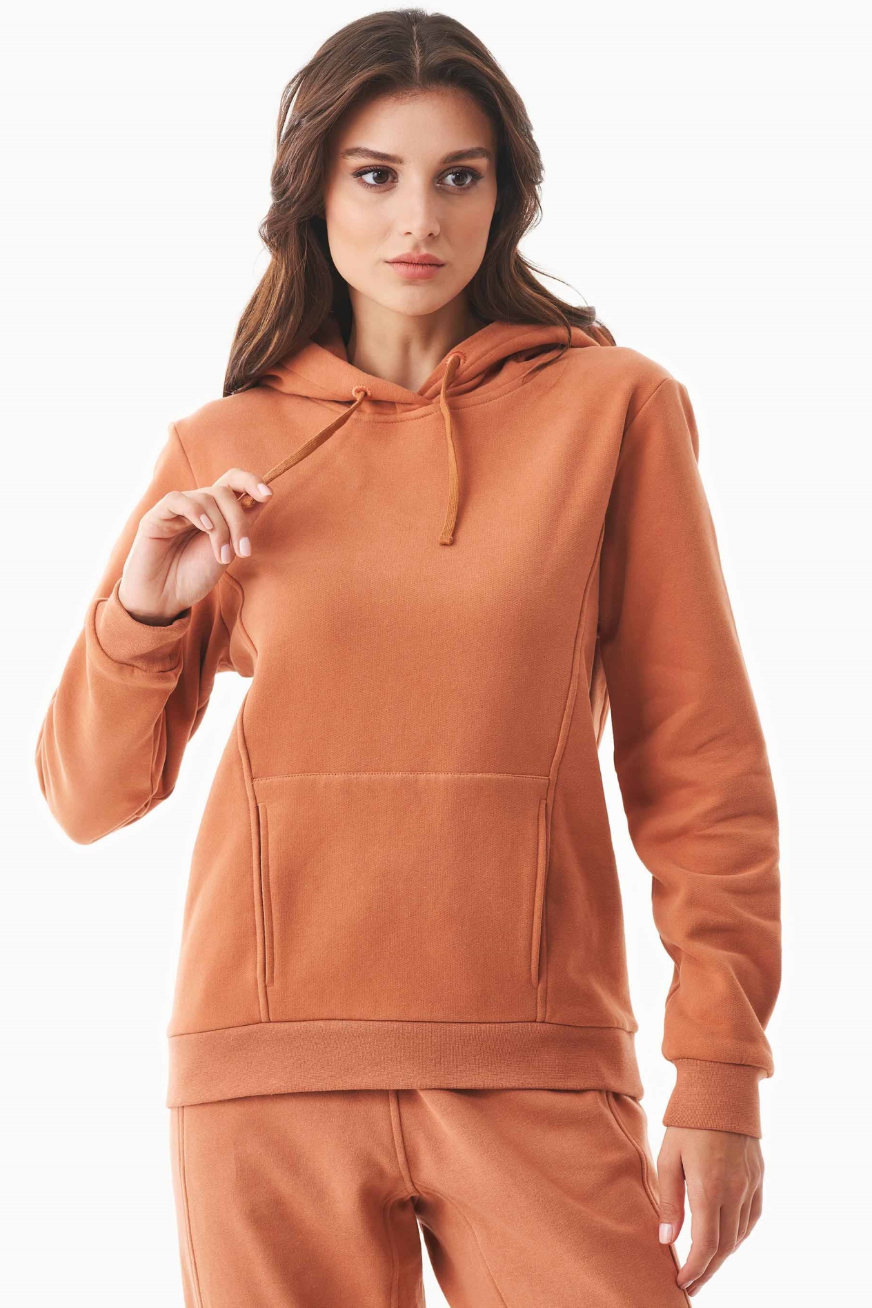ORGANICATION Damen vegan Sweathoodie Soft Touch Biologisch Baumwolle Orange