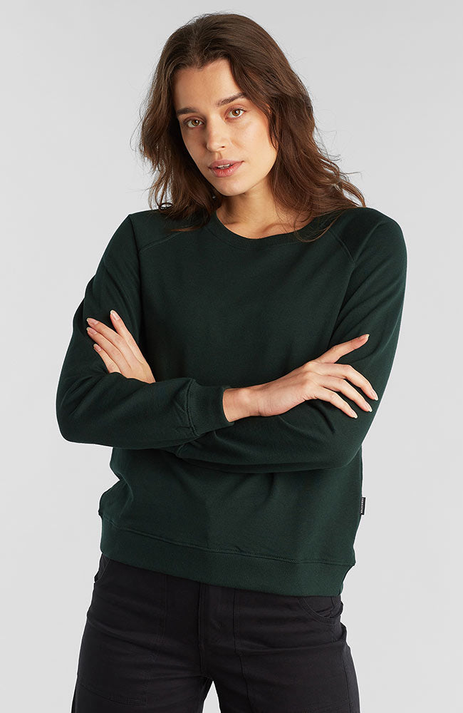 77835 - DEDICATED Damen vegan Pullover Ystad DunkelgrÃ¼n