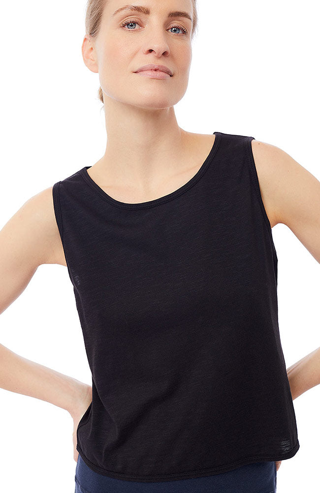Image of Mandala dames vegan Sport Cropped Top Zwart