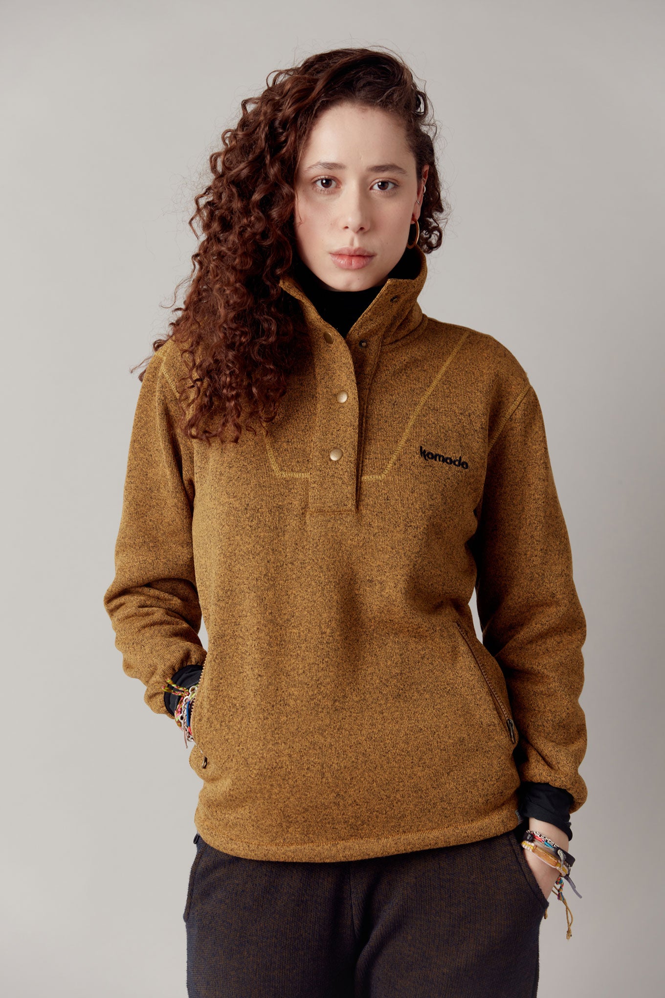 KOMODO Damen vegan Moon Recycled Pet Fleece Senf Damen