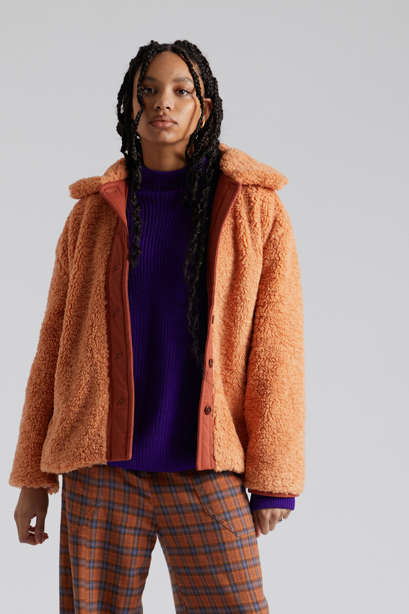 Image of KOMODO dames vegan Jas Lexi Recycled Pet Fleece Zacht Oranje